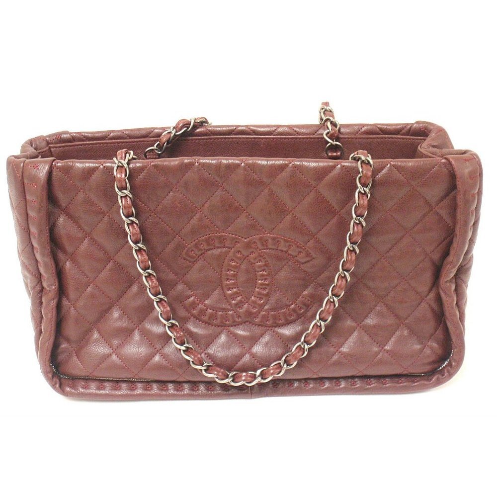 Authentic 2012 Chanel Istanbul Soft Caviar Tote Burgundy Leather Handbag​